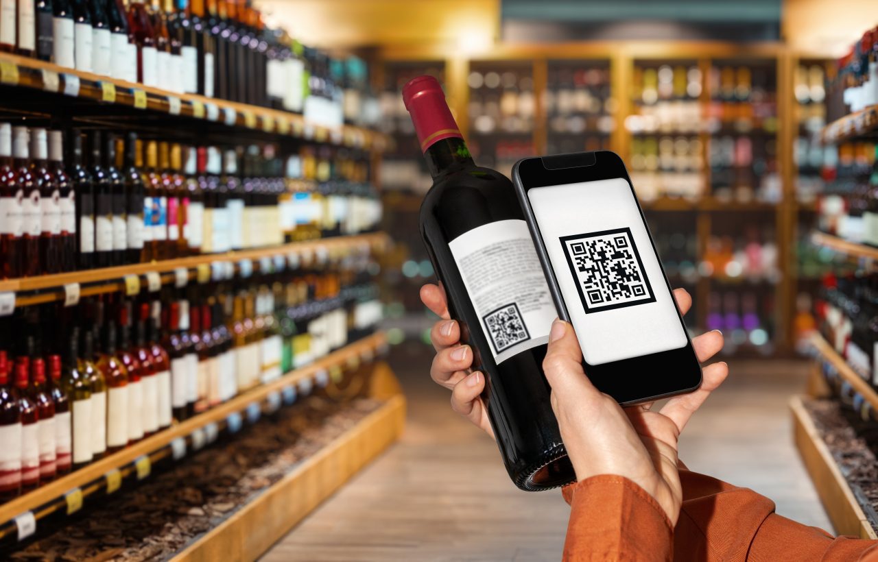 Scanning a wine label's qr code